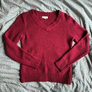 Vintage 90s St. John's Bay Deep Red V-Neck Sweater